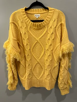 &merci Fringe Cable Knit Sweater thumbnail 1