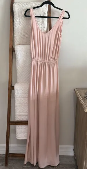 Show Me Your Mumu Blush Pink Chiffon Full Length Maxi Dress thumbnail 1
