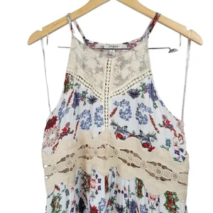 Umgee USA Women's Size S White Floral‎ Lace Halter Neck Mini Dress thumbnail 3