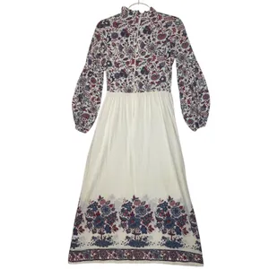 1970s Connie Sage Floral Prairie Empire Waist Maxi Dress Balloon Sleeves XS/S thumbnail 9