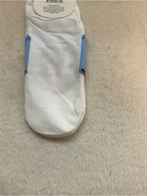 Peanuts Snoopy & Woodstock Heart No-Show Socks - White/Blue/Red thumbnail 3
