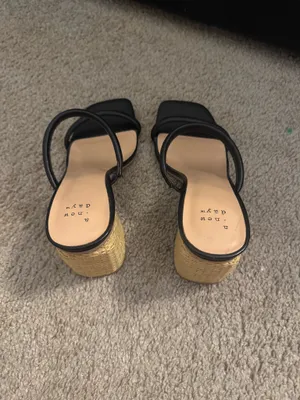 A New Day Black Faux Leather Heels Size 7 thumbnail 3