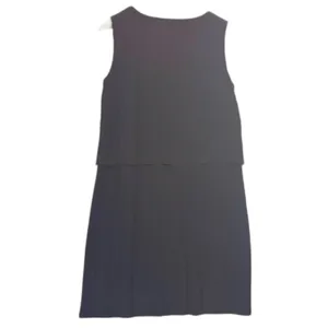 New Roz & Ali Dress Black Front Tie Overlay Sheath LBD‎ Wedding Minimalist Large thumbnail 3