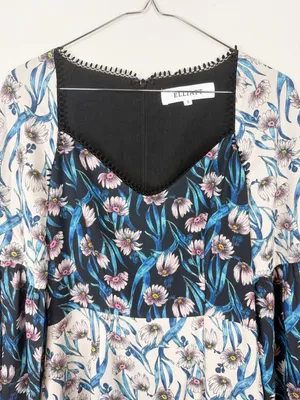 ELLIATT Emilia Long Sleeve Floral Sweetheart Neckline Mini‎ Dress Size Small thumbnail 6