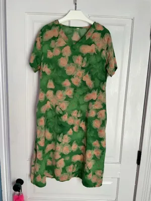 Silk Dress Green Size XL thumbnail 3