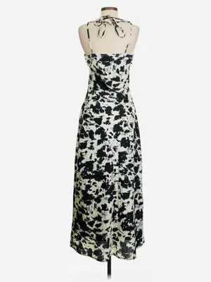 Thirty Thirty Cow Print Satin Maxi Dress Size Medium thumbnail 2