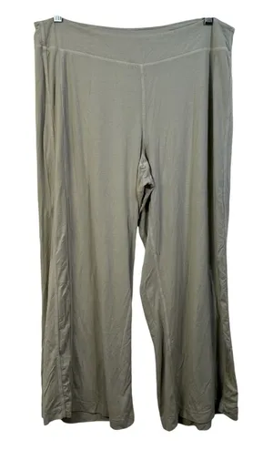 Fresh Produce‎ Womens Wide Leg Lounge Pants Taupe Khaki Rayon Lycra USA L 21467 thumbnail 1