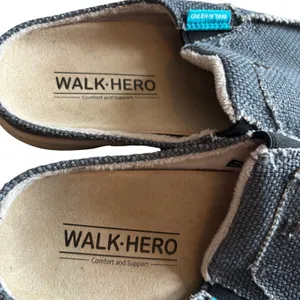 NEW Walk hero Comfort and Support Women's Canvas Slip on Clogs Mules Sz 7 Gray thumbnail 5