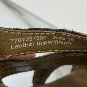Dansko Nina Sandals Womens 38/7 Heels Brown Leather Floral Strappy‎ Platform thumbnail 6