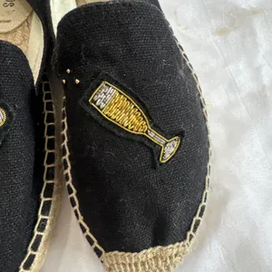 Soludos Cheers Champagne Bottle Espadrille Flats Black Beaded Slip On 6.5 thumbnail 6
