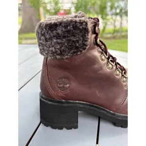 Timberland Women Size 5.5 Kinsley Waterproof Brown Leather Faux Fur Ankle Boot thumbnail 8