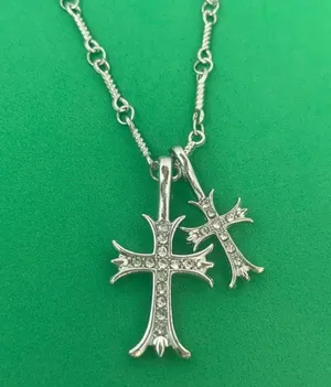 Cross Pendant Necklace for Men Women,Streetwear Hip Hop Unisex Necklace thumbnail 2