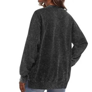 NWT ~ Distressed Black Oversized Sweatshirt Side Splits & Long Sleeve ~ LARGE thumbnail 2