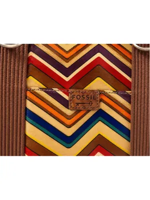 Fossil Key-Per Chevron‎ Tote Bag Multicolor Coated Canvas Large Tote thumbnail 4