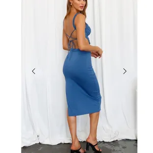 Hello Molly Frose on Repeat Midi Dress Blue XS US 2 Wedding Guest Cocktail thumbnail 2