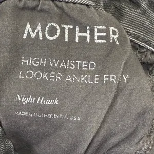 MOTHER High Waisted Looker Ankle Fray Night Hawk Skinny Jeans Gray‎ 23 READ thumbnail 3