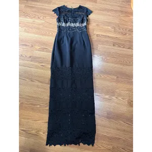 Bronx & Banco Black Lace Maxi Dress Cap Sleeve Formal Cocktail Size S thumbnail 8