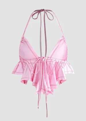 NWT Irregular backless crop top Pink Size M thumbnail 4