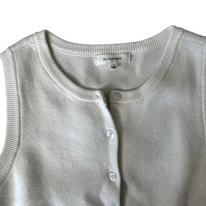 No Comment White Ivory Button Up Sleeveless Sweater Women's Size Medium thumbnail 2