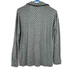 Soma size XS gray black‎ polka dot button up pajama set long sleeve pants thumbnail 4