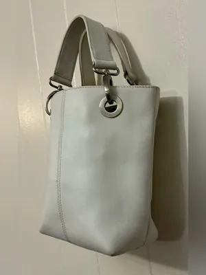 HTF Vintage Hobo International White Leather Y2K Little Cute Top Handle Handbag thumbnail 2