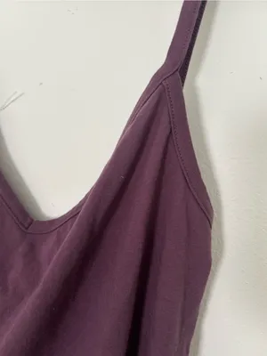 ☀️3/$25 Richer poorer purple Vneck tank top large cotton USA thumbnail 4