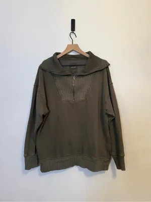 Aerie Down To Earth oversized quarter-zip‎ sweatshirt thumbnail 2