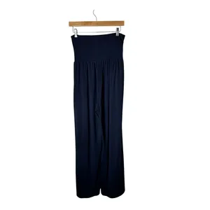 Quince French Terry Modal Wide Leg Pants Women Medium Navy Lounge Athleisure thumbnail 3