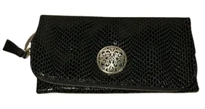 Brighton Black Snakeskin Embossed Leather Wallet Organizer NWT‎ thumbnail 1