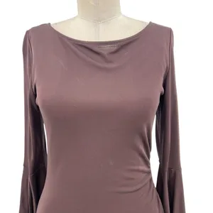 Diane von Furstenberg Vintage Brown Bell Sleeve Sheath‎ Dress Y2K Size 12 thumbnail 3