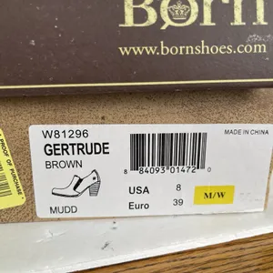 Born Shoes Gertrude Ankle‎ Booties Block Heel Pull On Brown Leather Women's 8 thumbnail 12