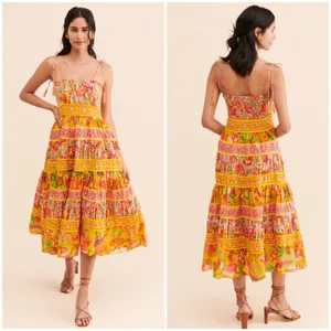 💕FARM RIO💕 Mixed Fruits Paradise Midi Dress ~ Small S NWT thumbnail 9