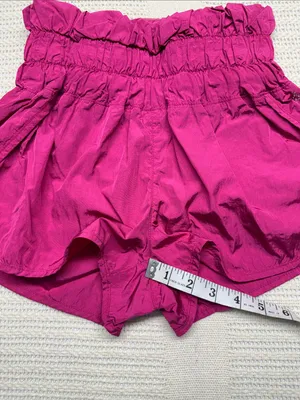 Free People High-Waist Paperbag Shorts in Magenta thumbnail 4