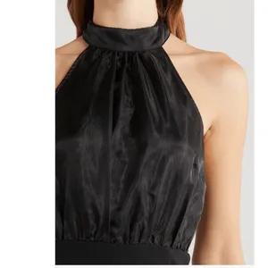 Lulus Organza & Crepe Halter Gown Dress, Cocktail Party Black,‎ Size XL, NWT thumbnail 5