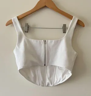 Princess Polly White Kaeshia Bustier Crop Tank Top Size 10 thumbnail 4