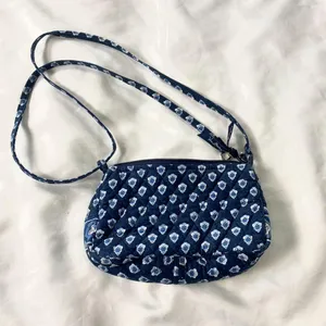 Vera Bradley quilted shoulder / crossbody bag Nantucket Navy pattern Monogram thumbnail 3