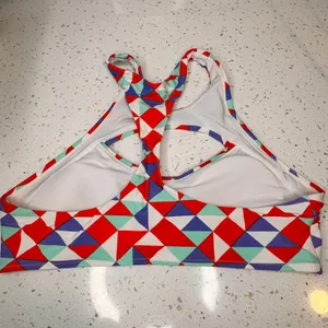Womens Geometric Print Racerback Bikini Top Bathing Suit‎ Swimwear Medium M thumbnail 2