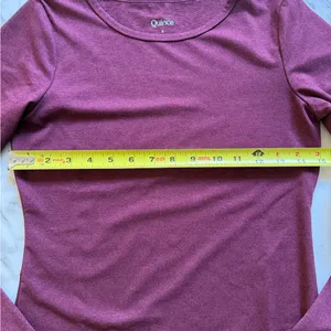 NWOT Quince Ultra-Soft Performance Long Sleeve Tee burgundy Sz S thumbnail 4