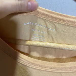American Eagle Soft‎ & Sexy Peach Orange Short Sleeve Crop Top Tee XS thumbnail 3
