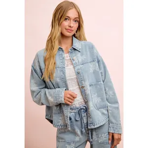 BiBi‎ Printed Washed Denim Jacket With Pocket thumbnail 4