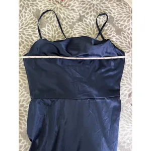 Cowl Neck Satin Gown size 2 Marine‎ Navy Wedding Guest Old Money Minimalist NWT thumbnail 7