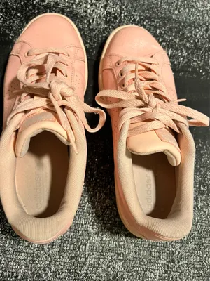 Womens sz7 Adidas Cloudfoam Advantage Pink Low Top Tennis Shoes thumbnail 11
