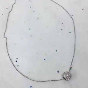 Lock & Key crystal charm silver tone necklace 18” thumbnail 4