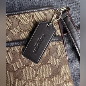 Coach Designer Signature Jacquard File Crossbody Bag Brown Tan thumbnail 12