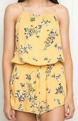 Brandy Melville rare yellow floral Blanche romper thumbnail 1
