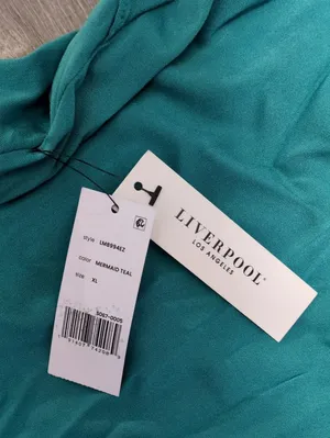 Liverpool Mermaid Teal Flutter Sleeve Dress Size XL thumbnail 3
