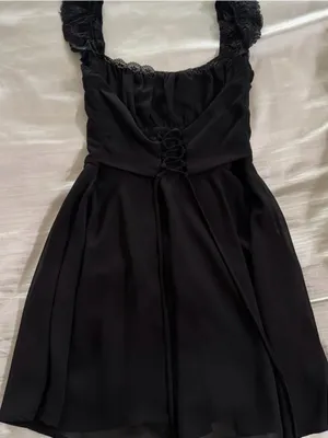Windsor Black Lace-Shoulder skater Dress thumbnail 1