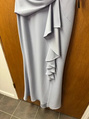 Betsy & Adam Womens Ruched Side Slit Evening Dress Maxi Gown Light Blue 10 NEW thumbnail 8