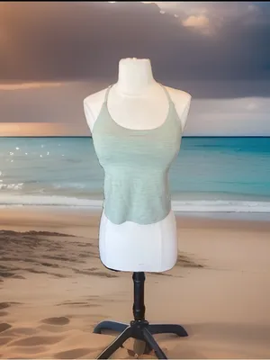 Outdoor Voices Sage Green Strappy Sports Bra Tank Top thumbnail 6