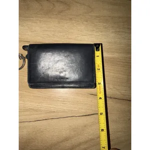 Coach Multifunction Wallet Classic Black Leather Bifold Y2K 90s Bedford Keyring thumbnail 8